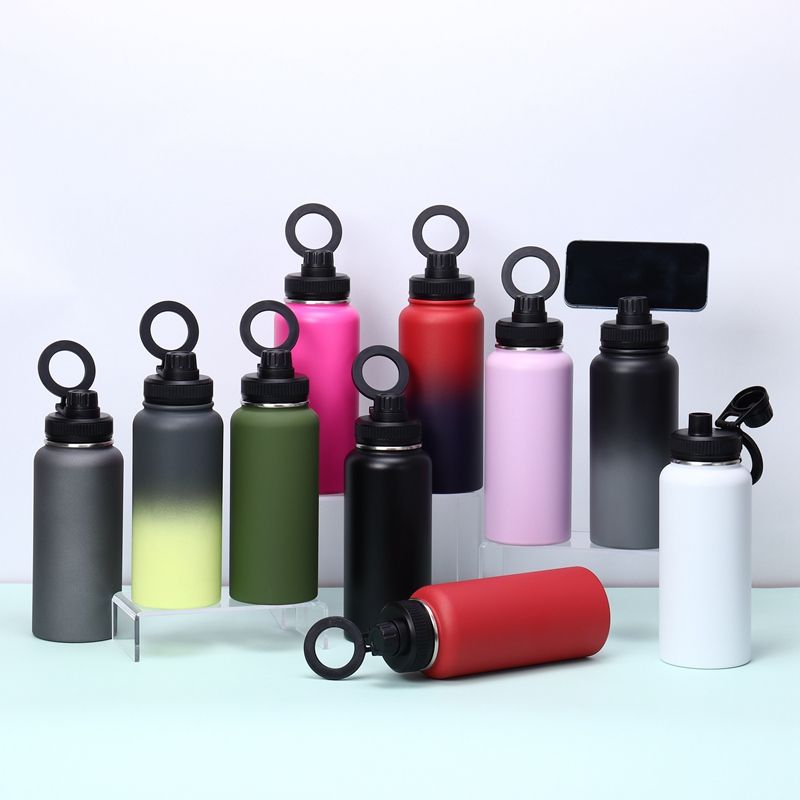 Stainless Steel water bottle with magnetic Phone holder