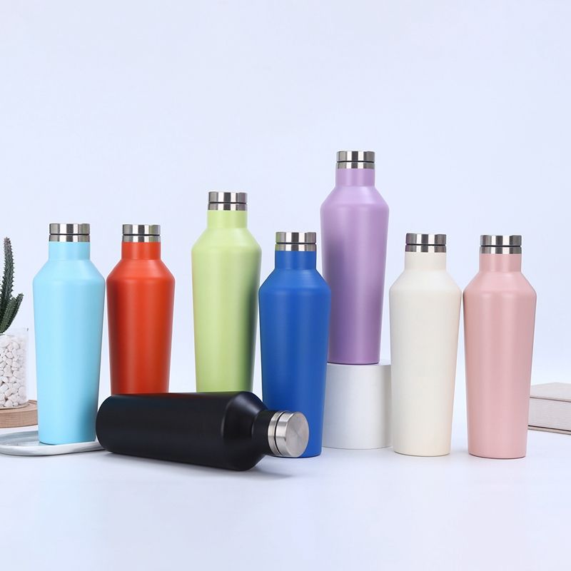 Stainless Steel Vacuum Insulated Thermal Wine Bottle with Screw-On Cap