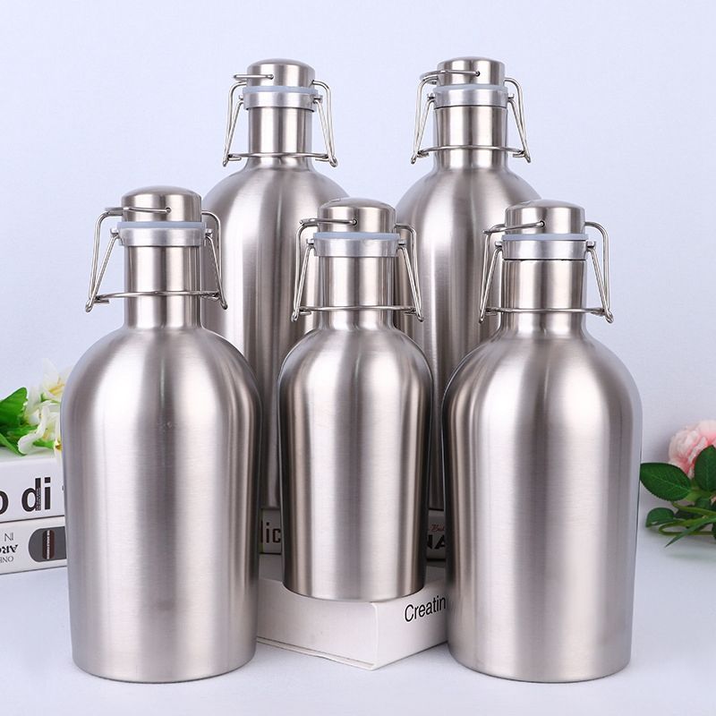 Single Wall & Double Wall Stainless Steel Leak Proof Flip Top Growler