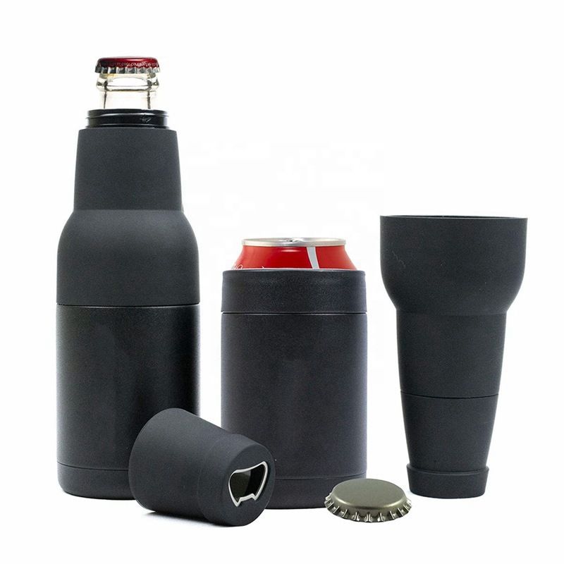 Stainless Steel Can Cooler Beer Bottle Insulator With Beer Opener