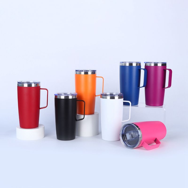 20 oz Insulated Travel Coffee Mug with Handle and Lid