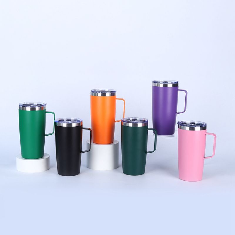 20 oz Insulated Travel Coffee Mug with Handle and Lid