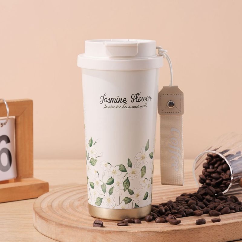 500ml Insulated Tumbler with Lid Straw And Handle