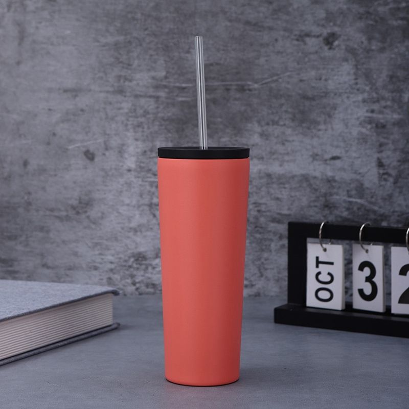 600ml Insulated Tumbler with Lid and Straw