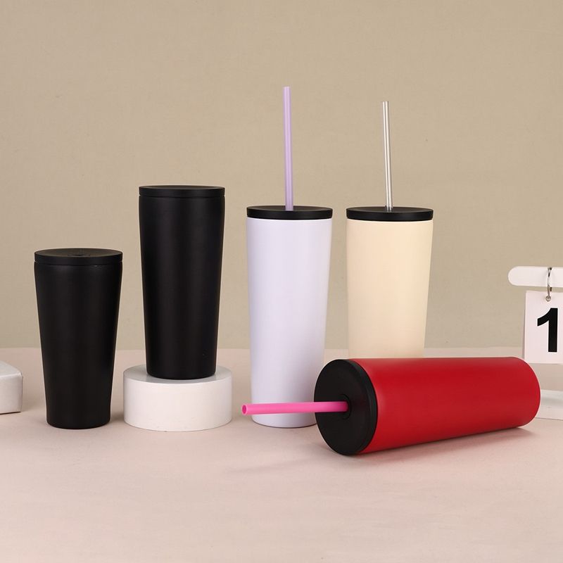 600ml Insulated Tumbler with Lid and Straw