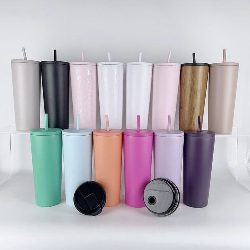 600ml Insulated Tumbler with Lid and Straw