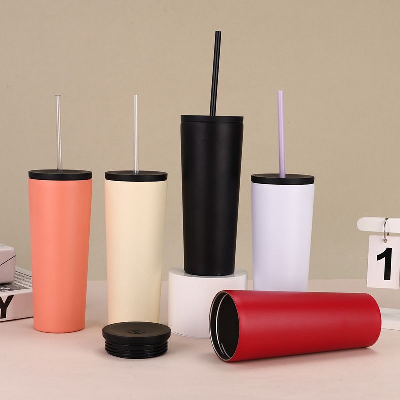 600ml Insulated Tumbler with Lid and Straw