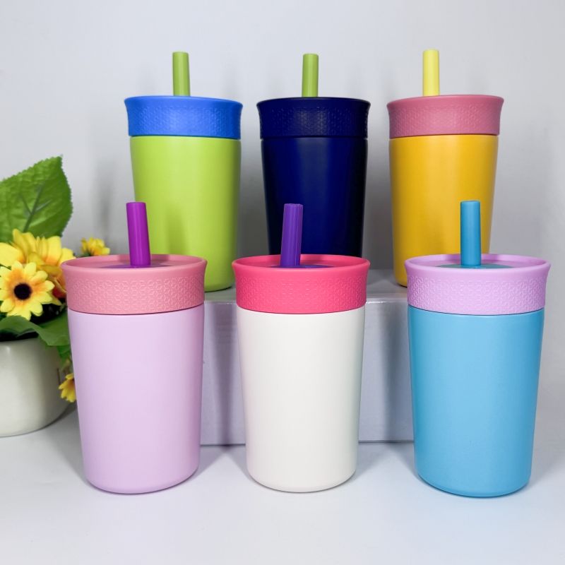 Owala-inspired design, coffee mug with straw, kids' insulated tumbler