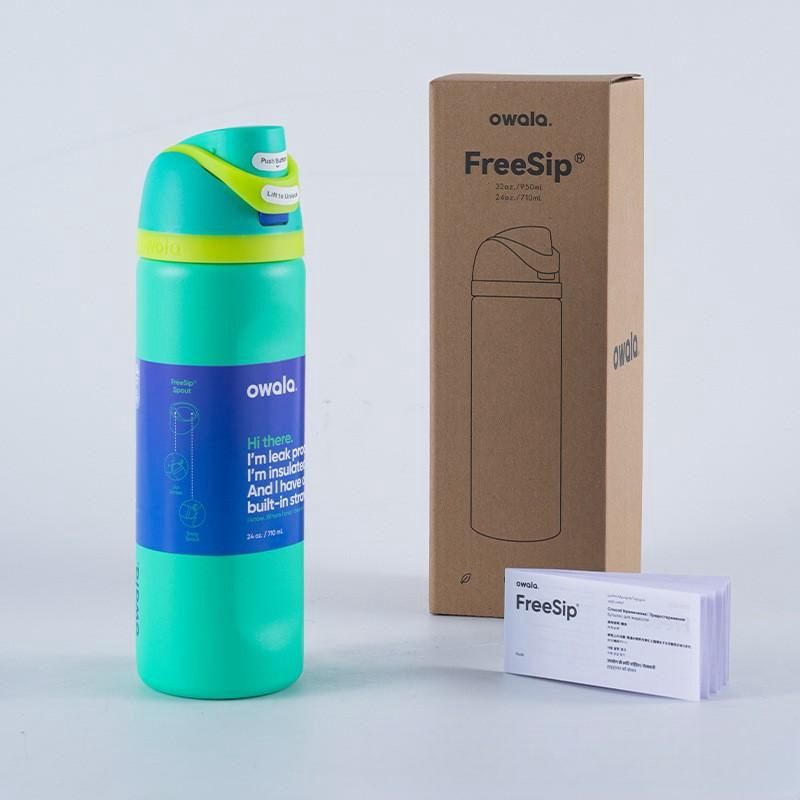 Free Sip Insulated Stainless Steel Water Bottle with Straw for Sports