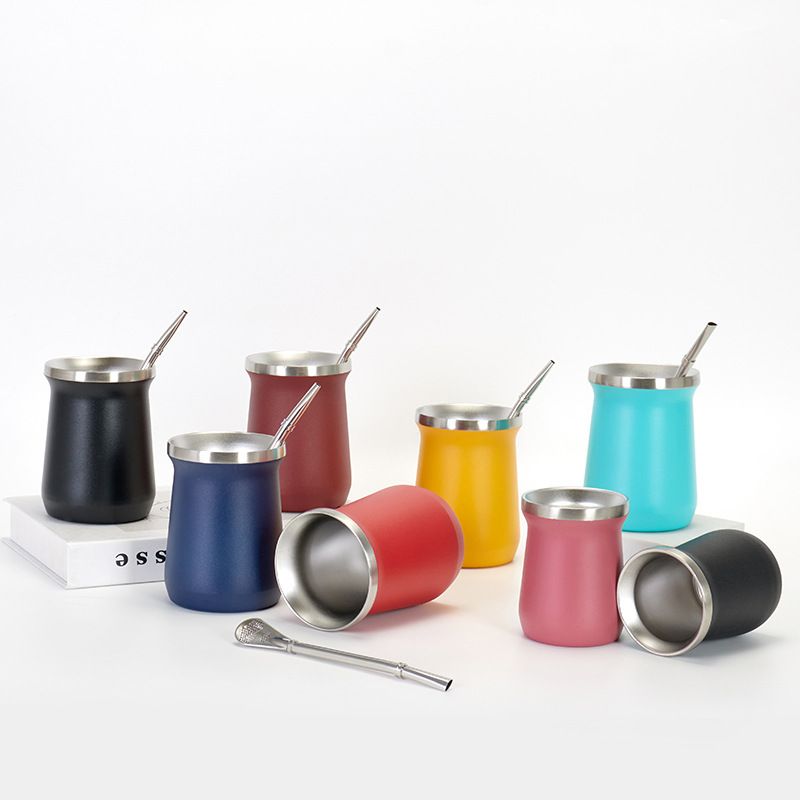 Modern Mate Cup - Minimalist Stainless Steel Design with Bombilla