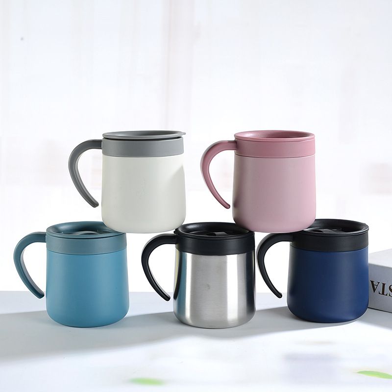 12oz Insulated Coffee Cup with Handle and Spill-Resistant Slide Lid - Perfect for Home or Office