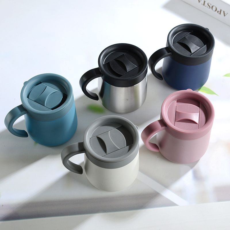 12oz Insulated Coffee Cup with Handle and Spill-Resistant Slide Lid - Perfect for Home or Office