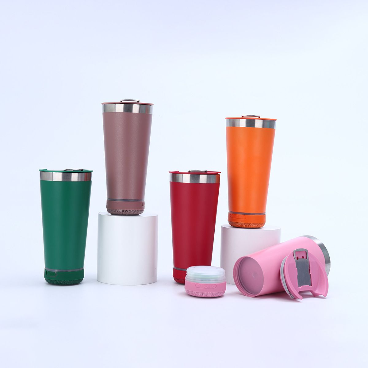 20oz Stainless Steel Car Tumbler with Bluetooth Speaker Base