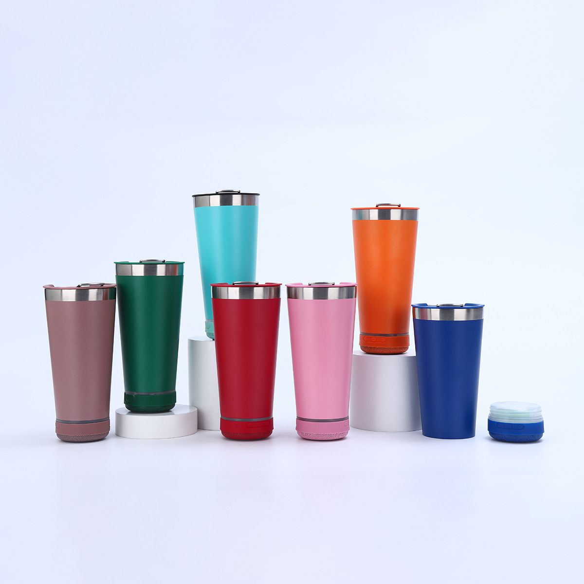 20oz Stainless Steel Car Tumbler with Bluetooth Speaker Base