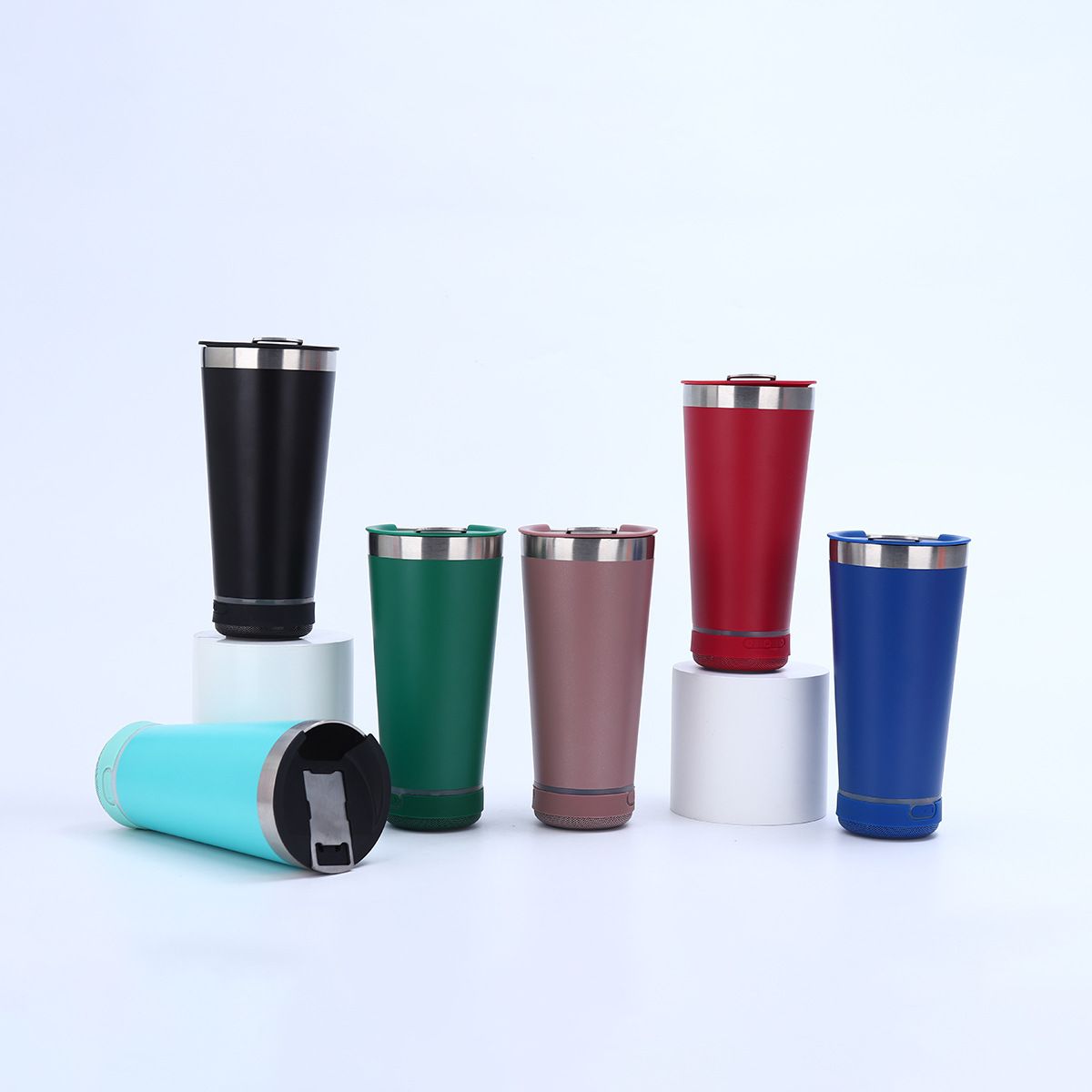 20oz Stainless Steel Car Tumbler with Bluetooth Speaker Base