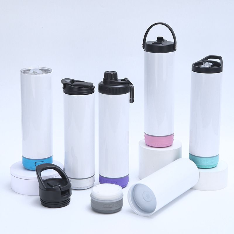 20oz Sublimation Straight Tumbler with Bluetooth Speaker Base